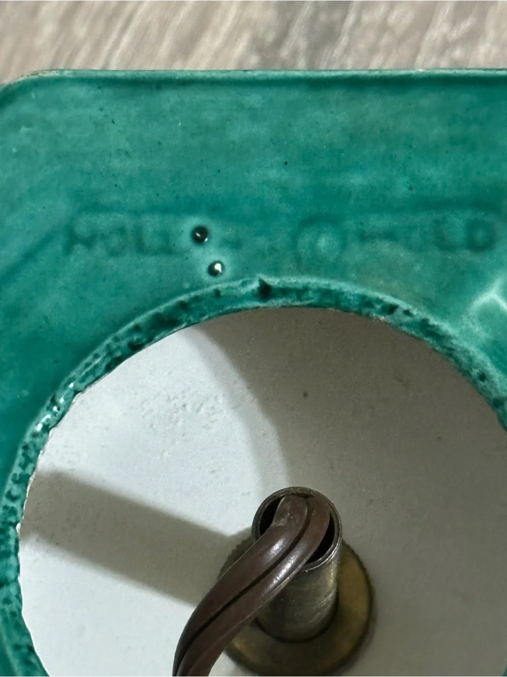 VINTAGE HOLLAND MOLD, SMALL CERAMIC CHRISTMAS TREE BASE ONLY, GREEN, WORKS